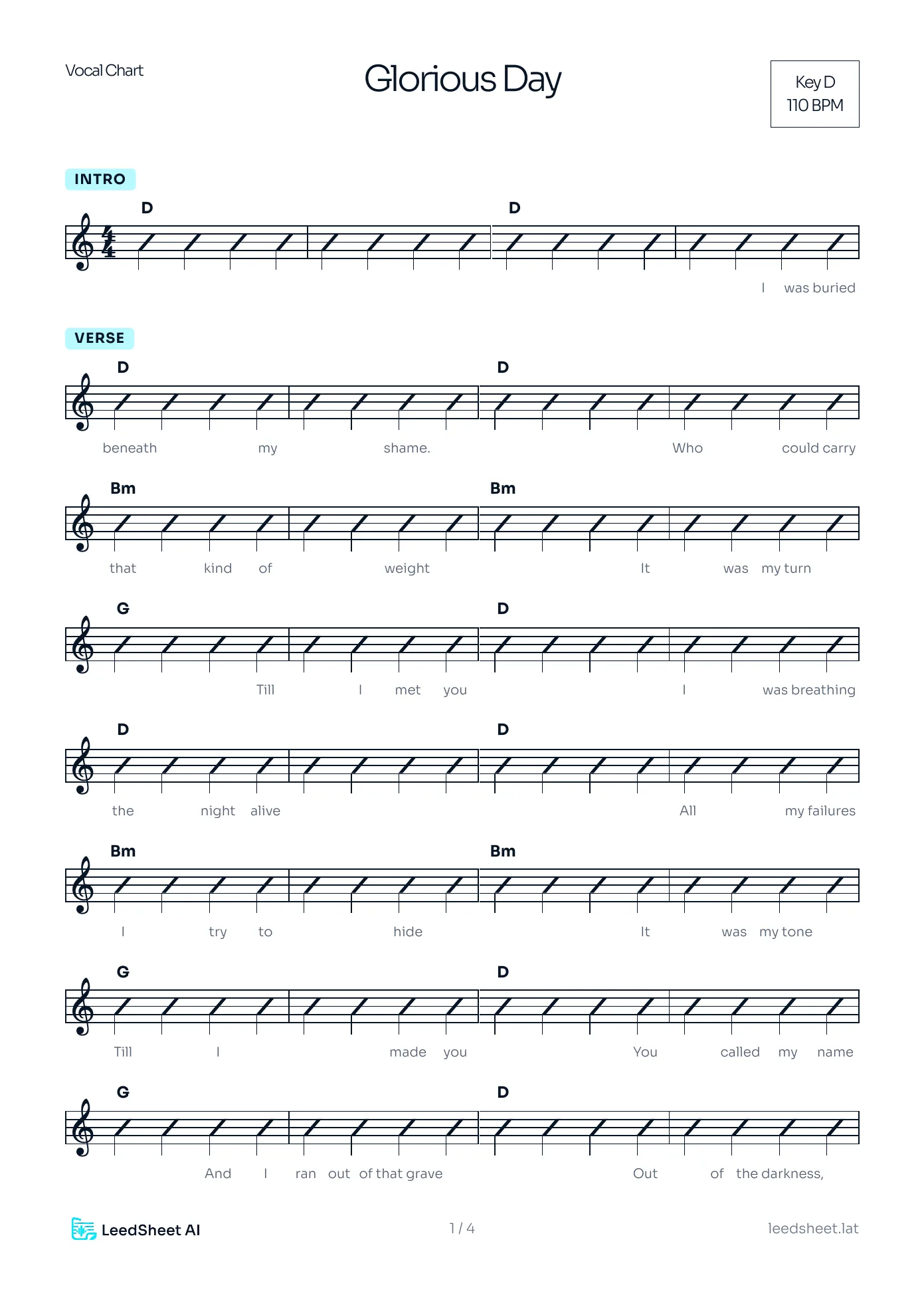 Complete Glorious Day chart